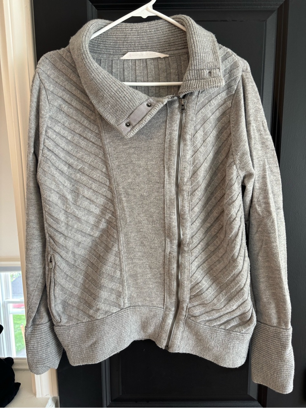 Athleta Grey Women's Zip-Up Sweater Jacket (XL)
